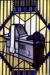 Glas in lood boven de voordeur (drukpers)
<br/>
Gert-Jan Lobbes, 2018
